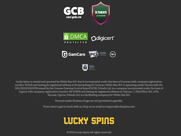 luckyspins Safety and Security