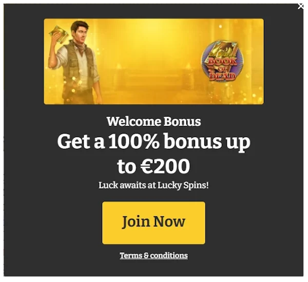 luckyspins welcome bonus