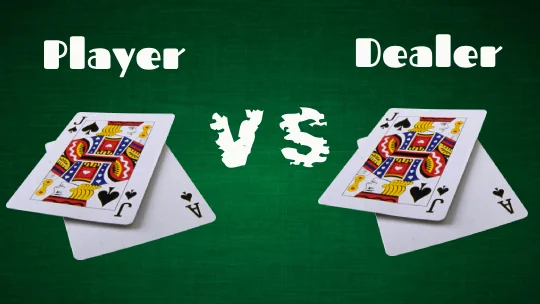 Player vs dealer in blackjack online casino game