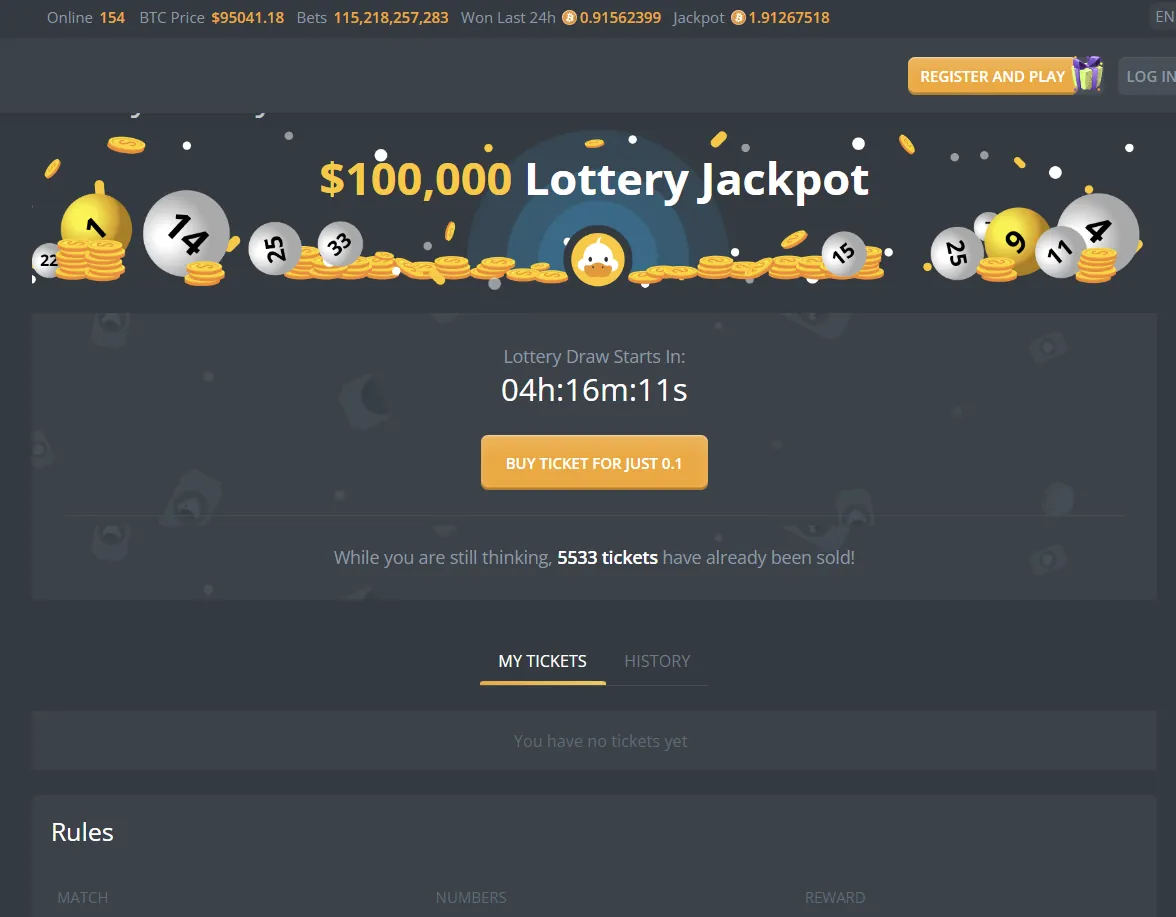 DuckDice $100,000 weekly lottery